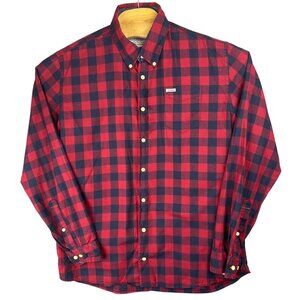 Lindbergh Chequered flannel shirt Mens XL Red & Black Buffalo Check Button-Down